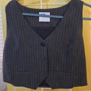 Elodie Charcoal Pinstripe Vest